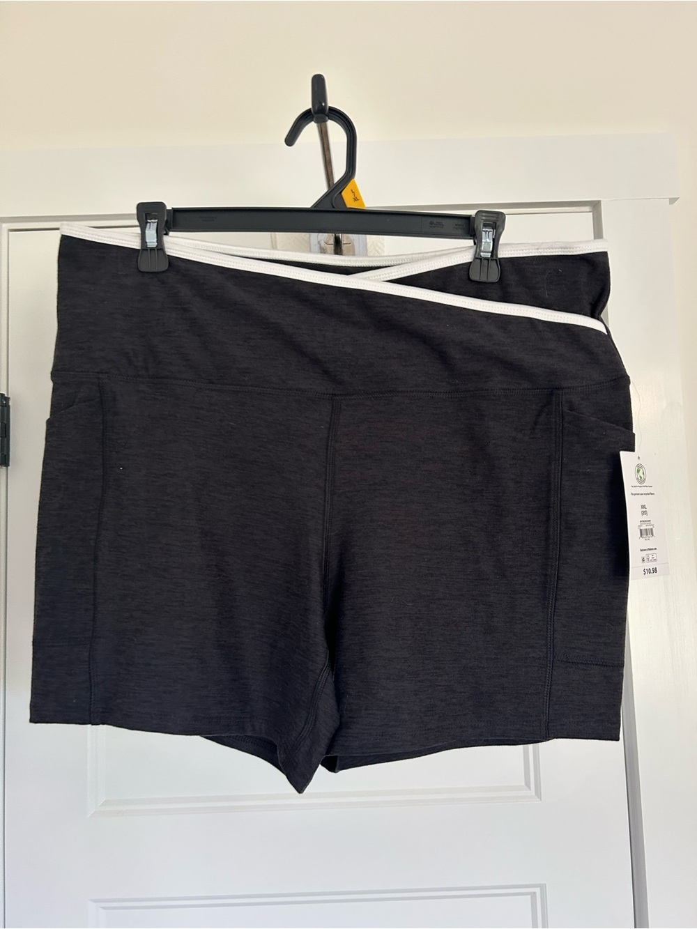 Women's Black Performance Workout Set with White Trim